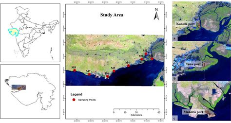 Study area map displaying sampling sites and major ports of Kachchh:... | Download Scientific ...