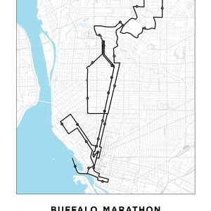 Buffalo Marathon Course Map Personalized Buffalo Marathon Route Map Gift for Runners 26.2 Map ...