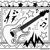 Cool electric guitar coloring Page Download Or Print For Free sketch template