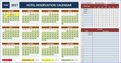 Free Booking And Reservation Calendar Template - Example Calendar Printable