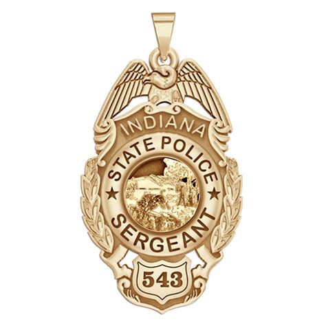 Personalized Indiana State Police Badge with Your Rank and Number - PG101587