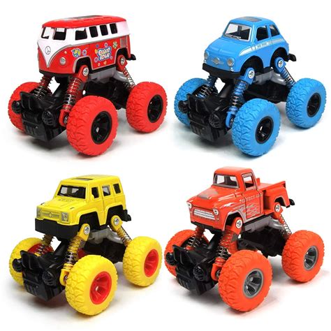 Pull Back Cars, Push and Go Stunt Car,Climbing Cars Toys Big Tire Wheel ...