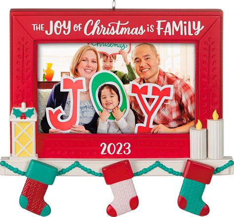 Amazon.com: Hallmark Keepsake Christmas Ornament 2023, Family Joy Photo Frame, Picture Gifts ...