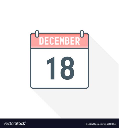 18th december calendar icon december 18 calendar Vector Image