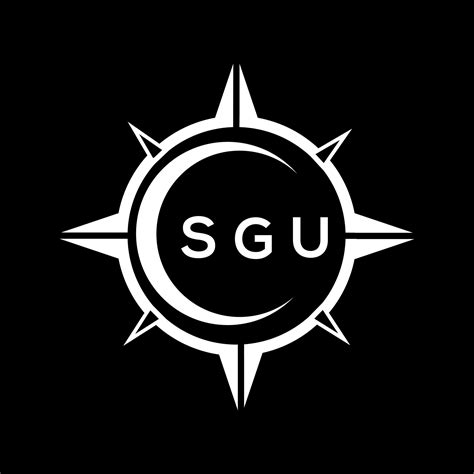 SGU abstract technology circle setting logo design on black background ...