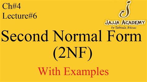 Second Normal Form 2NF with Examples - YouTube