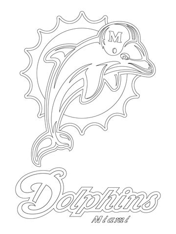 Miami Dolphins Logo coloring page | Free Printable Coloring Pages