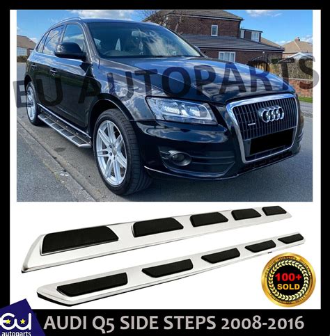 AUDI Q5 BLACK SIDE STEPS RUNNING BOARDS (2008-2016) + FITTING KIT