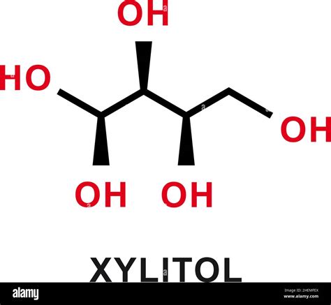 Xylitol chemical formula. Xylitol chemical molecular structure. Vector ...