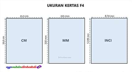 Ukuran Kertas F4 Dalam Inci, Pixel, MM, Word, A4 (Penuh) | Jaring Narasi