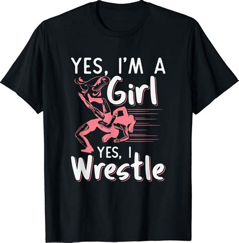 Wrestler Girl T Shirt Wrestling Gift Vintage Combat Wrestle T-Shirt ...