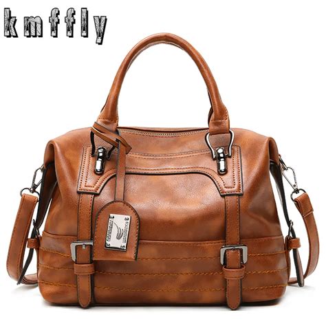 KMFFLY Luxury Vintage Handbags for Women Leather Shoulder Bag Female ...