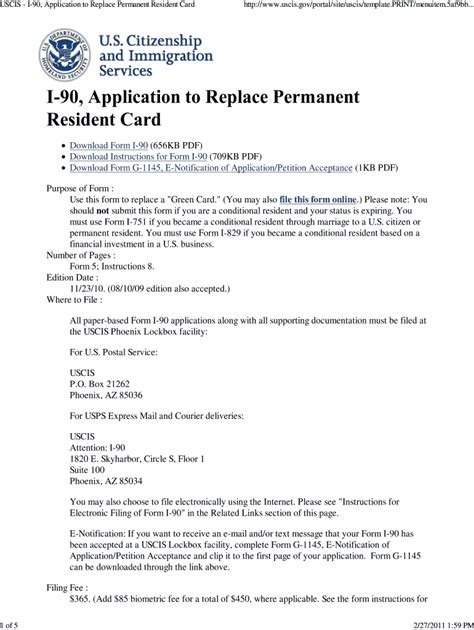 Uscis Form I 90 Printable - Fill and Sign Printable Template Online | US Legal Forms