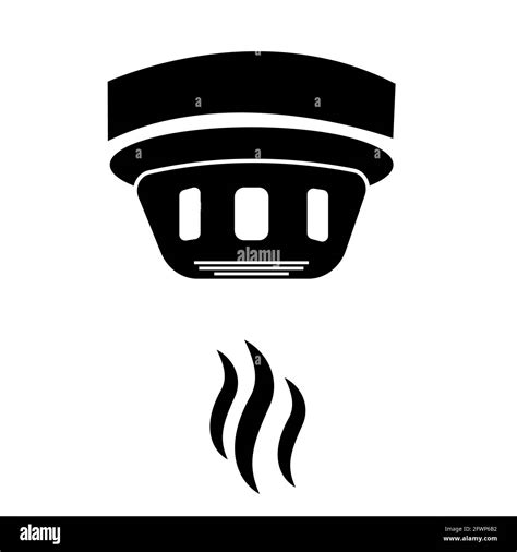 smoke detector icon on white background. smoke alarm system sign. smoke alarm detector system ...