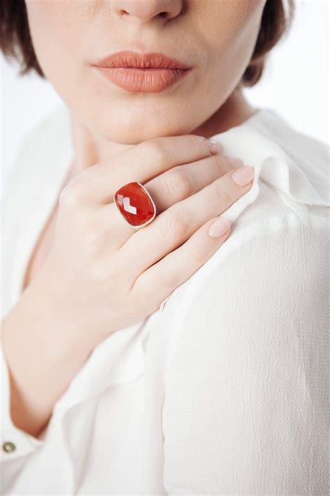 Buy Carnelian Ring Online - Inaya Hadcrafted Gemstone Jewelry NYC - INAYA