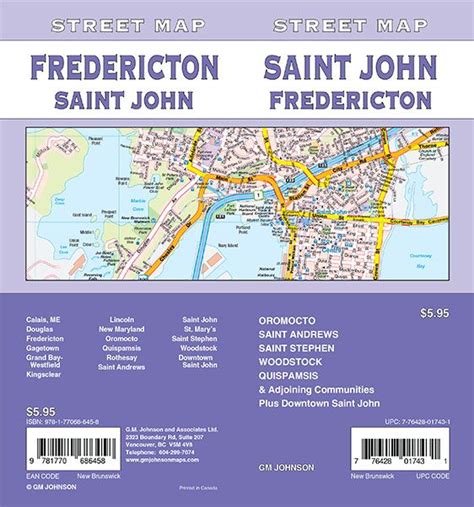 Saint John / Fredericton / St. Stephen, New Brunswick Street Map - GM ...