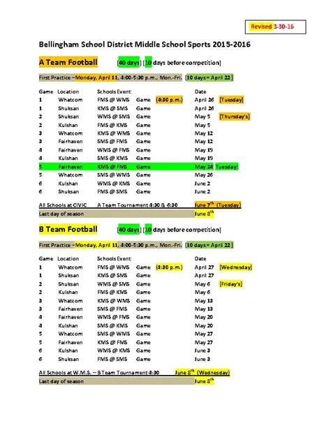 Sports Schedule Calendar Template - PDFSimpli