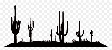 Desert Silhouette Png Png Library Download , Png Download - Desert Cactus Silhouette Png ...