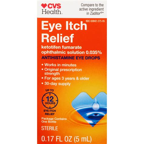 CVS Health Eye Itch Relief Antihistamine Eye Drops (Generic Zatador)