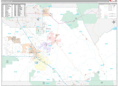 Pinal County, AZ Wall Map Premium Style by MarketMAPS - MapSales