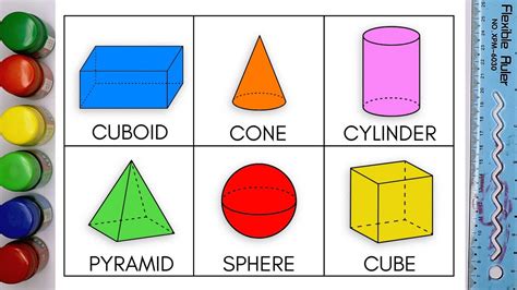 Learn 3D Geometrical Shapes for Kids and Beginners | Cuboid, Cone ...