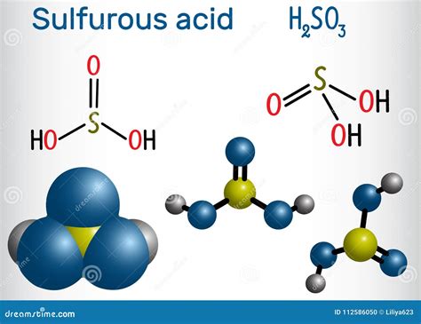 Sulfurous Acid Sulphurous Acid, H2SO3 Molecule. Structural Che Stock Vector - Illustration of ...