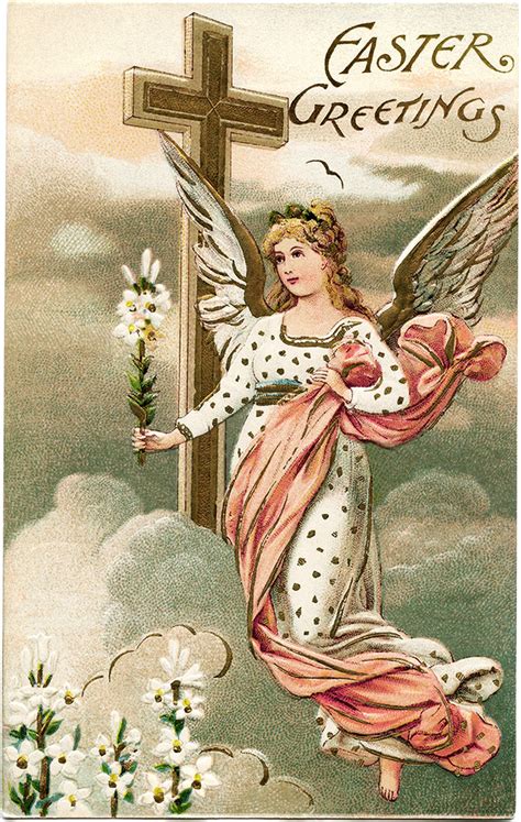 Pin by Laura Jo Hull on Angel - old vintage cards & illustrations | Easter postcards, Vintage ...