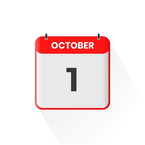 1st October calendar icon. October 1 calendar Date Month icon vector illustrator 12931237 Vector ...