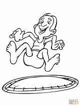 Trampoline Coloring Pages Printable Kids Sketch Page sketch template
