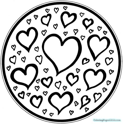 Simple Heart Mandala Coloring Pages at GetDrawings | Free download