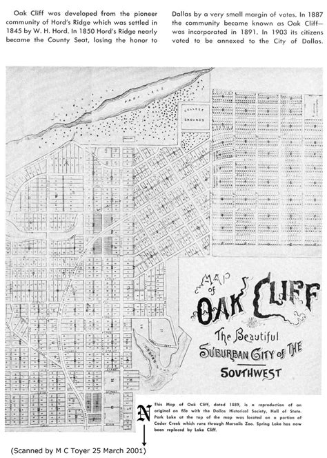 Map of Oak Cliff, Dallas County, Texas, 1889