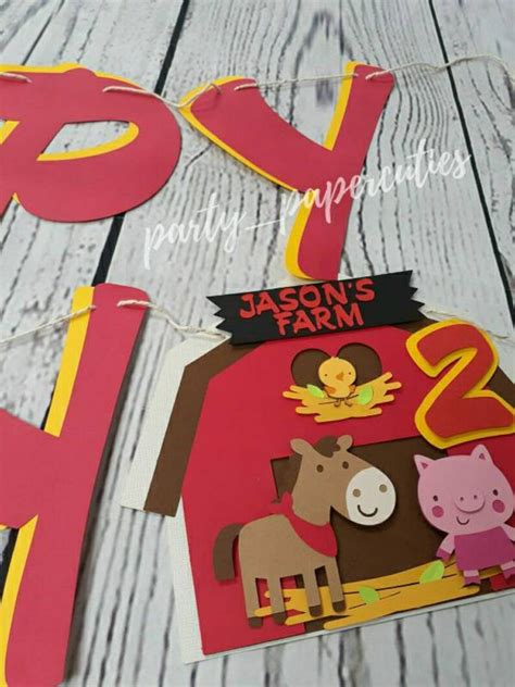 Farm Theme Birthday Banner farm animals birthday banner farm | Etsy