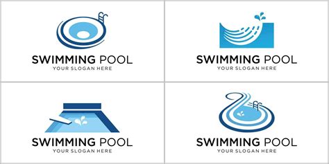 collection of swimming pool logo design template. inspirations swimming ...