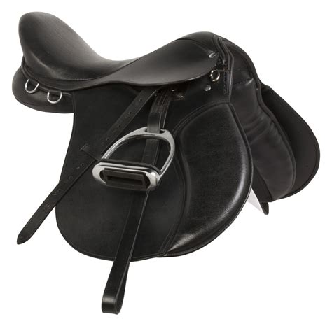 BLACK ALL PURPOSE ENGLISH RIDING HORSE SADDLE 15 16 17 18 - Corral Panel