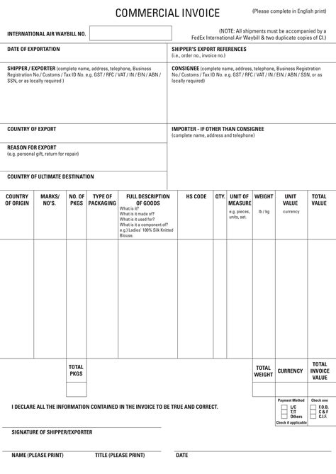 Commercial Invoice Examples - 7+ PDF | Examples