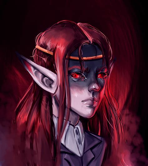 [OC][ART] Klovel - Evil Elf portrait : r/DnD