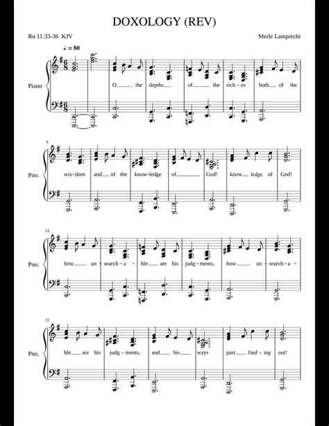 DOXOLOGY REV sheet music for Piano download free in PDF or MIDI