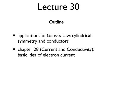 Applications of Gauss's Law, Current and Electricity - Study Guide ...