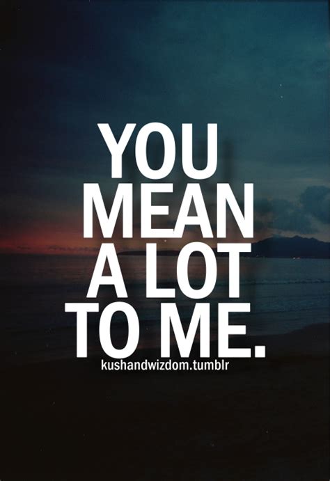 You Mean A Lot To Me Quotes - ShortQuotes.cc