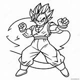 Gohan Super Saiyan 2 Action Pose Coloring Page 57473 45476 sketch template