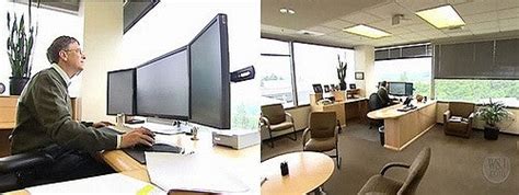 Bill Gates office and triple screen setup (low res) : r ...