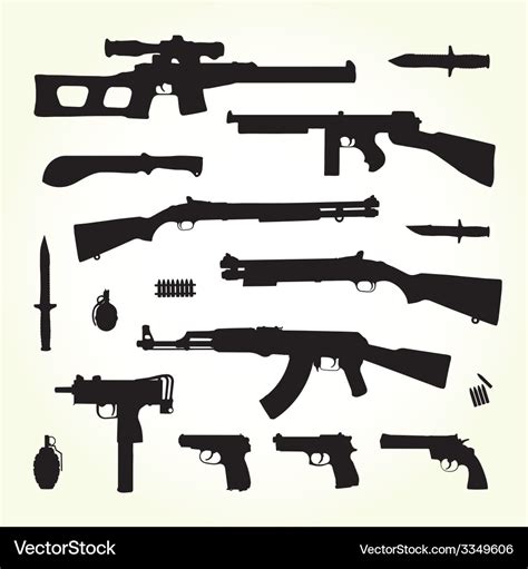 Army weapons Royalty Free Vector Image - VectorStock