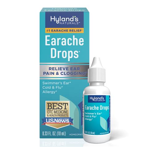 Hyland's Earache Drops, Natural Relief of Earaches & Clogging from Swimmer’s Ear, Colds ...