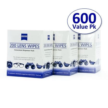 Zeiss Pre-Moistened Lens Cleaning Wipes(6*5 inch) in Bulk Packaging-600 ...