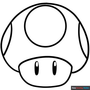 Mario Mushroom Coloring Page | Easy Drawing Guides