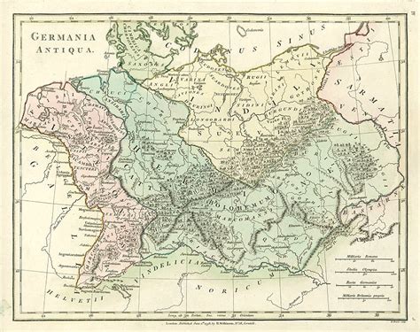 Old and antique prints and maps: Ancient Germany, 1798, Historical and classical maps