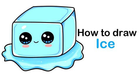 how to draw a cute ice cube or an ice cube easy step by step , cute ...