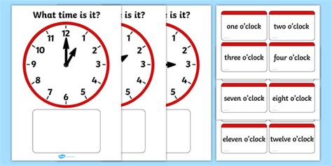 Clock Matching Activity - O' Clock (teacher made)