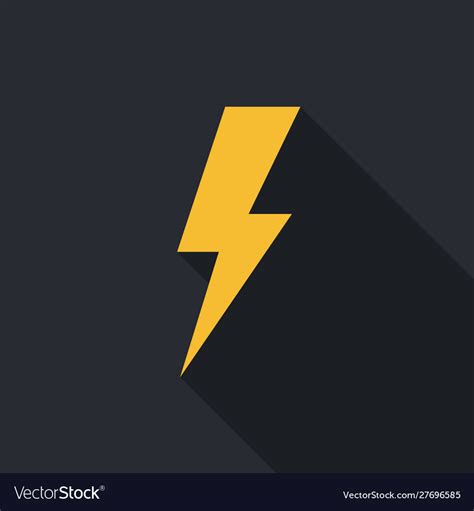 Lightning flat icon thunderbolt symbol Royalty Free Vector