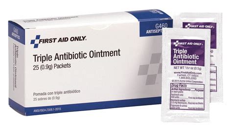 Antibiotics, Ointment, Box, Wrapped Packets, 0.020 oz., 0.5g, PK 25 - Walmart.com - Walmart.com